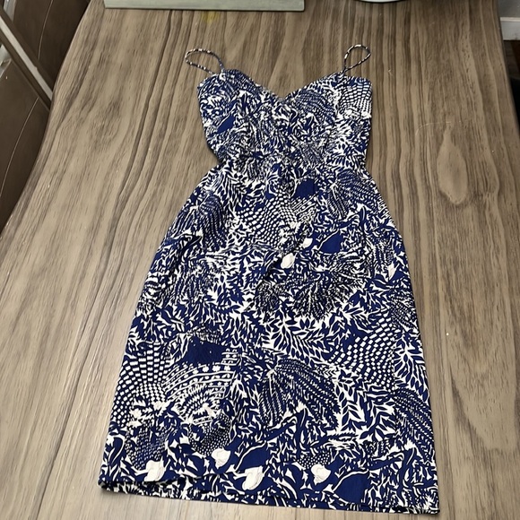 JILL STUART FLORAL BLUE & WHITE DRESS X- SMALL - Picture 5 of 17